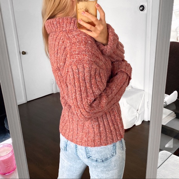 🧶 ZARA RUSTY PINK RIBBED CHUNKY KNIT JUMPER! - Picture 4 of 12
